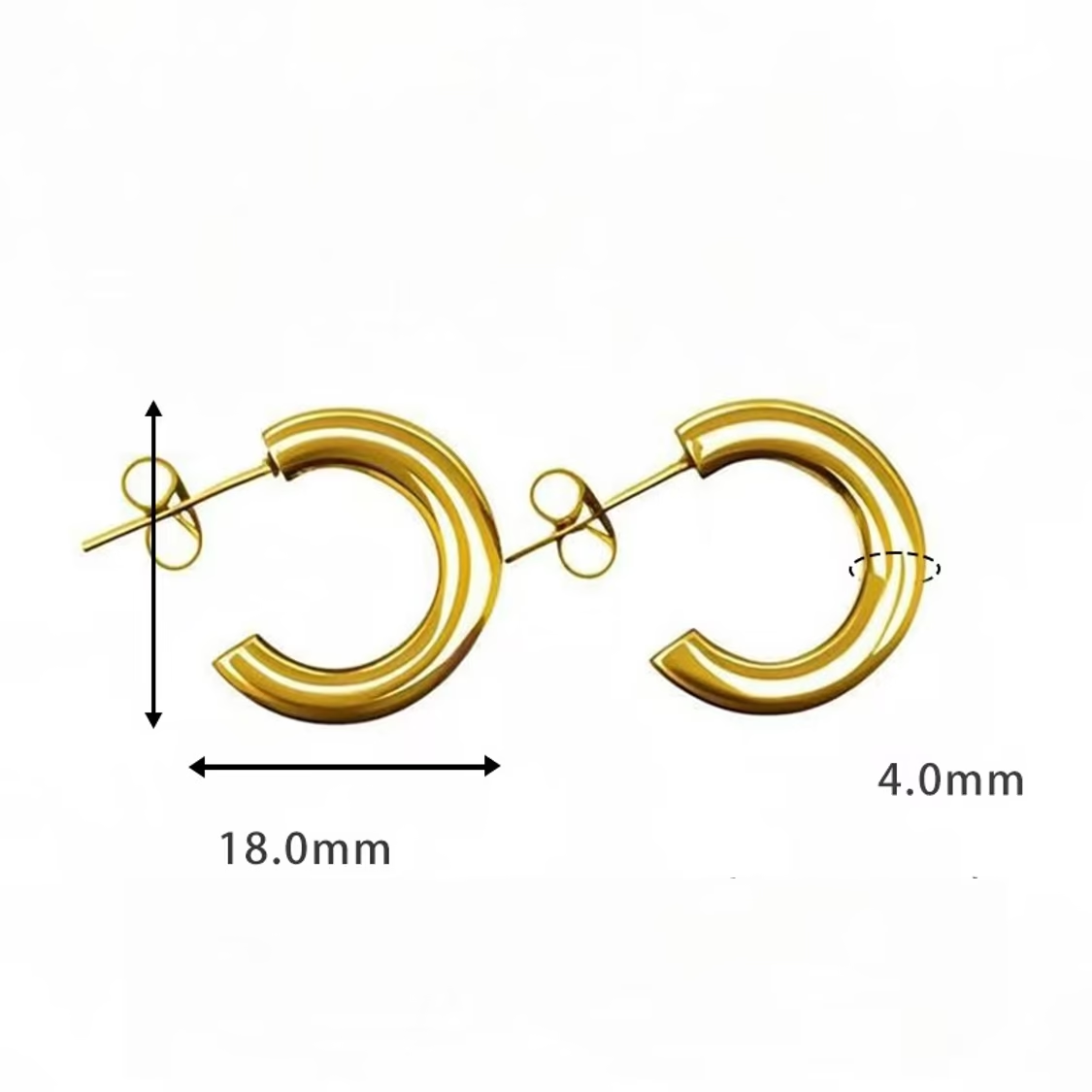 Large Size Round Stainless Steel Plated Earrings