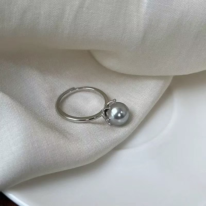 925 Sterling Silver Faux Pearl Ring