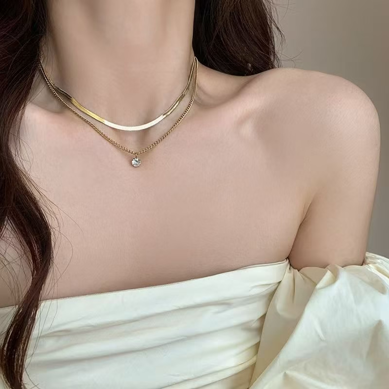 Waterdrop Zircon Pendant Necklace