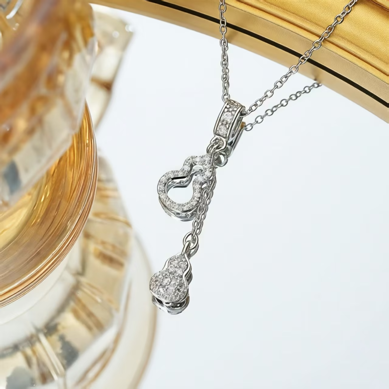 Double Pendant Geometric Necklace