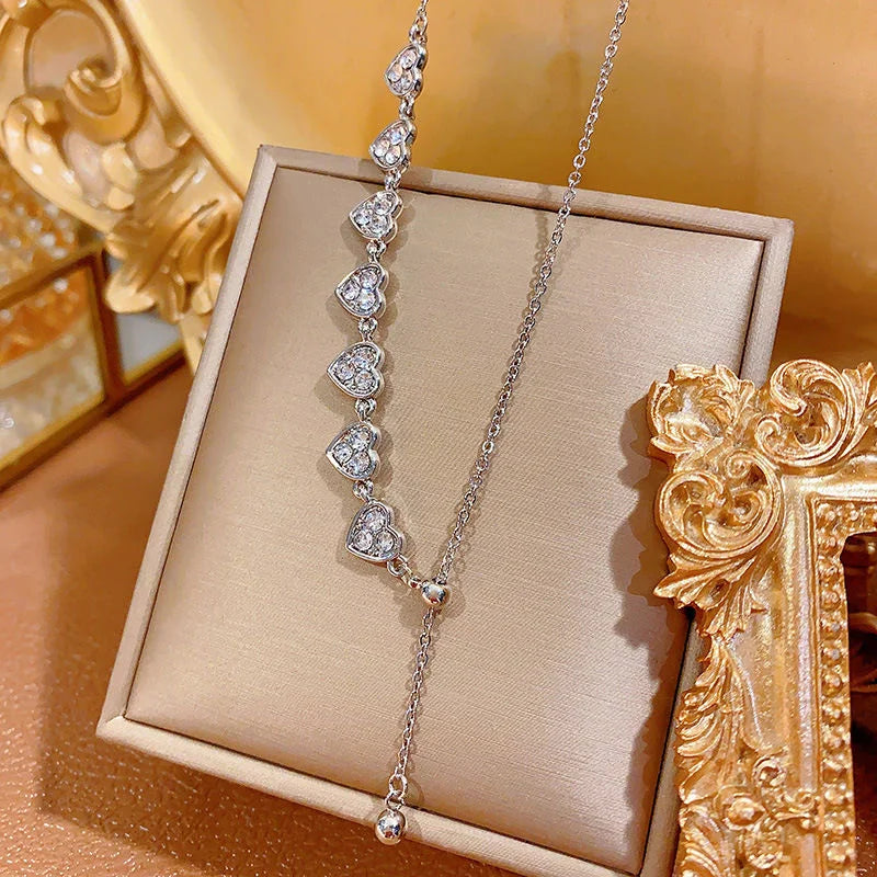 Collar de Plata de Ley 925 con Circonita en Forma de Corazón