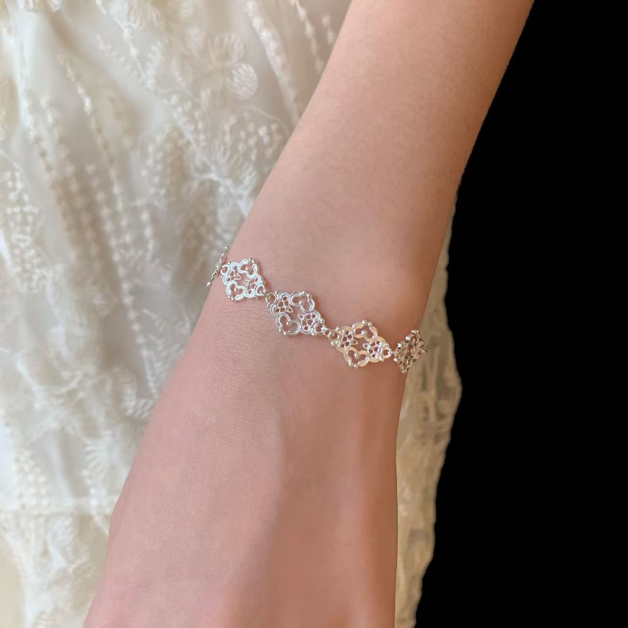925 Sterling Silver Lace Harmony Bracelet